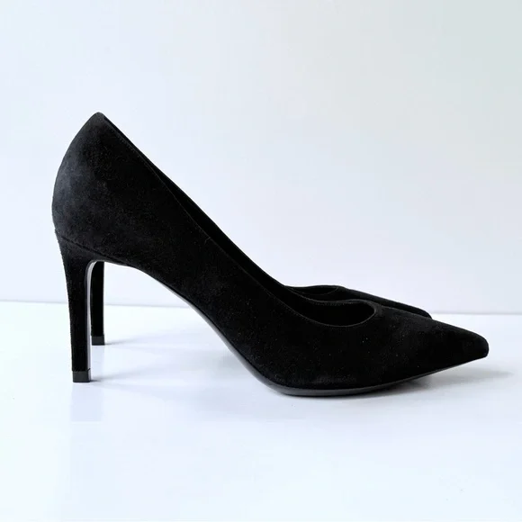 Saint Laurent Black Suede Pointed Toe High Heel Pumps 37 - Picture 5 of 16